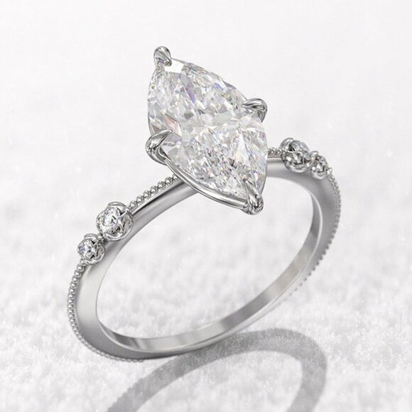 🍂   Exclusive 3A Marquise Cut Cubic Zirconia Ring for Women, FB16FA1061 - Picture 1 of 5